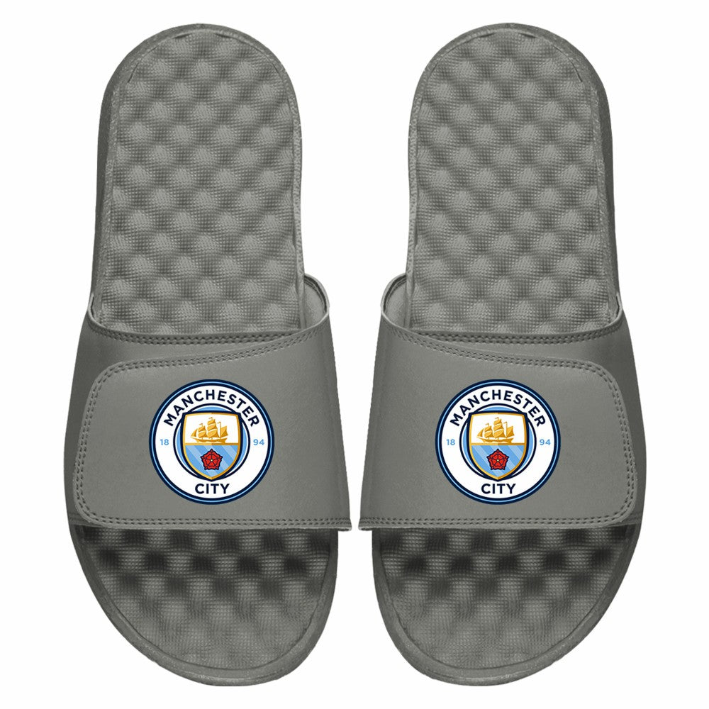 Manchester City ISlide Primary Logo Slide Sandals - Gray on sale