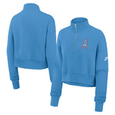 Tennessee Titans Women's Rewind Phoenix Half-Zip Sweatshirt - Light Blue | Nike for sale