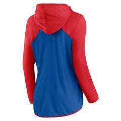 Chicago Cubs Women's Script Sleeve Full-Zip Hoodie - Royal/Red