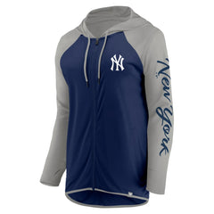 New York Yankees Women's Script Sleeve Full-Zip Hoodie - Navy/Gray