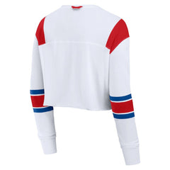 Philadelphia Phillies Women's Stretch Cropped Fashion Long Sleeve T-Shirt - White