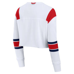 St. Louis Cardinals Women's Stretch Cropped Fashion Long Sleeve T-Shirt - White