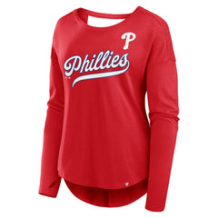 Philadelphia Phillies Women's Core Boat Neck Long Sleeve T-Shirt - Red