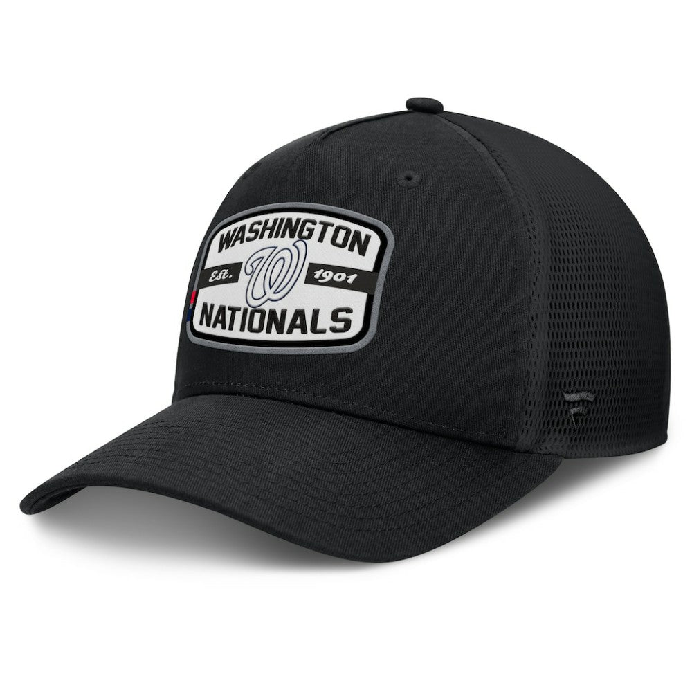 Washington Nationals Team Patch A-Frame Trucker Snapback Hat - Black