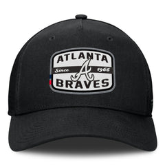 Atlanta Braves Team Patch A-Frame Trucker Snapback Hat - Black
