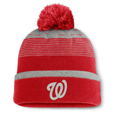 Washington Nationals Fundamental Gradient Cuffed Knit Hat with Pom - Red