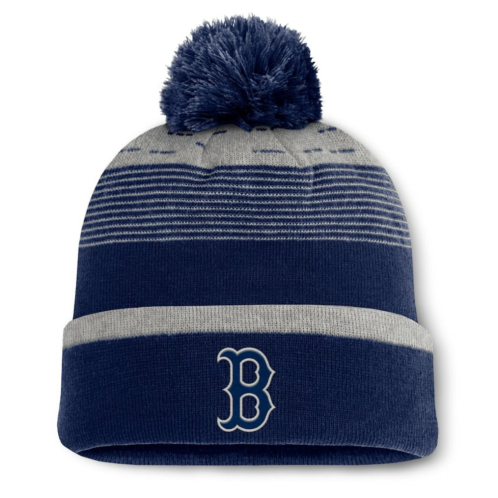 Boston Red Sox Fundamental Gradient Cuffed Knit Hat with Pom - Navy