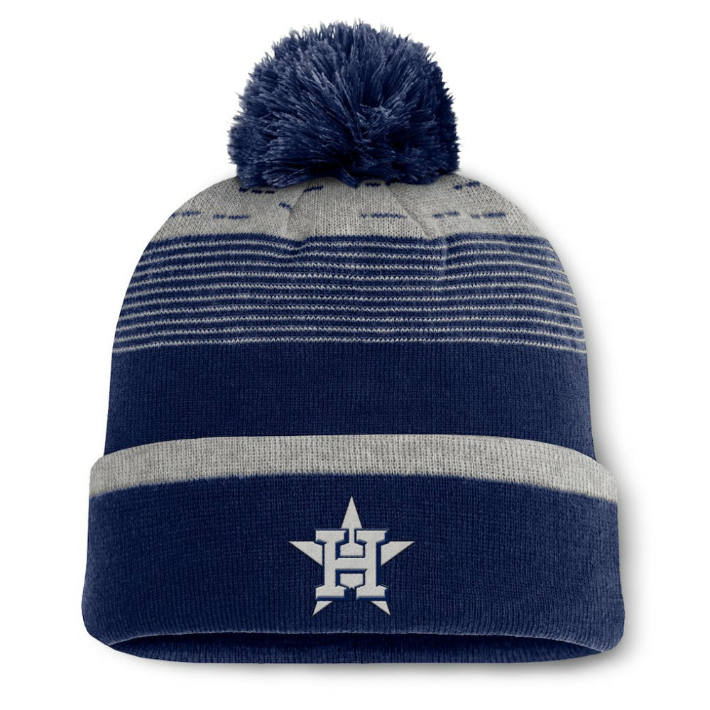 Houston Astros Fundamental Gradient Cuffed Knit Hat with Pom - Navy