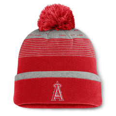 Los Angeles Angels Fundamental Gradient Cuffed Knit Hat with Pom - Red