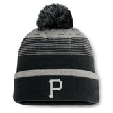 Pittsburgh Pirates Fundamental Gradient Cuffed Knit Hat with Pom - Black