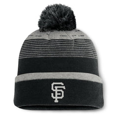 San Francisco Giants Fundamental Gradient Cuffed Knit Hat with Pom - Black