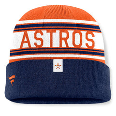Houston Astros Fundamental Team Stripe Cuffed Knit Hat - Navy