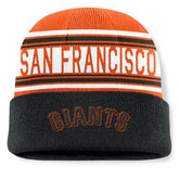 San Francisco Giants Fundamental Team Stripe Cuffed Knit Hat - Black