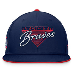 Atlanta Braves Fundamental Tri-Script Fitted Hat - Navy