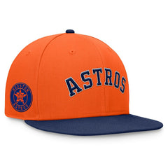 Houston Astros Fundamental Two-Tone Fitted Hat - Orange/Navy