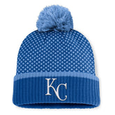 Kansas City Royals Women's Fundamental Jacquard Cuffed Knit Hat with Pom - Royal