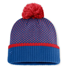 Chicago Cubs Women's Fundamental Jacquard Cuffed Knit Hat with Pom - Royal