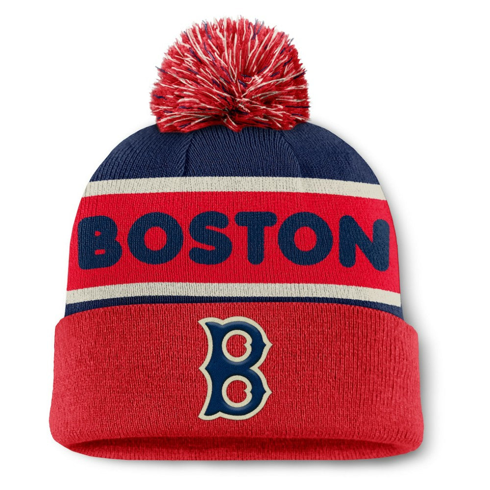 Boston Red Sox Heritage Cuffed Knit Hat with Pom - Navy