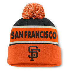 San Francisco Giants Heritage Cuffed Knit Hat with Pom - Black/Orange