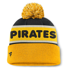 Pittsburgh Pirates Heritage Cuffed Knit Hat with Pom - Black