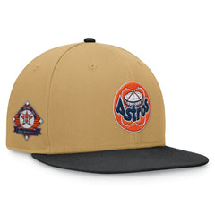 Houston Astros Heritage Two-Tone Fitted Hat - Khaki/Black
