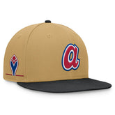 Atlanta Braves Heritage Two-Tone Fitted Hat - Khaki/Black