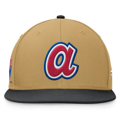 Atlanta Braves Heritage Two-Tone Fitted Hat - Khaki/Black
