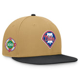 Philadelphia Phillies Heritage Two-Tone Fitted Hat - Khaki/Black