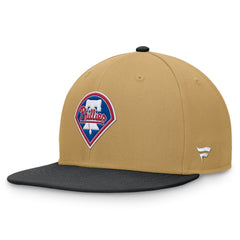 Philadelphia Phillies Heritage Two-Tone Fitted Hat - Khaki/Black