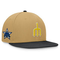 Seattle Mariners Heritage Two-Tone Fitted Hat - Khaki/Black
