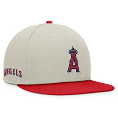 Los Angeles Angels Team Two-Tone Snapback Hat - Khaki/Red