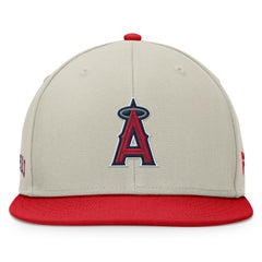Los Angeles Angels Team Two-Tone Snapback Hat - Khaki/Red