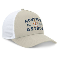 Houston Astros A-Frame Trucker Adjustable Hat - Stone
