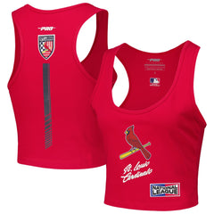 St. Louis Cardinals Pro Standard Women's Fast Lane Fitted Tri-Blend Cropped Tank Top - Red