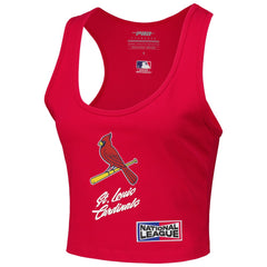 St. Louis Cardinals Pro Standard Women's Fast Lane Fitted Tri-Blend Cropped Tank Top - Red