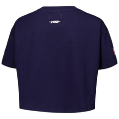 Atlanta Braves Pro Standard Women's Made To Play Boxy Cropped T-Shirt - Navy