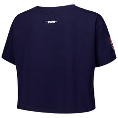 Houston Astros Pro Standard Women's Made To Play Boxy Cropped T-Shirt - Navy