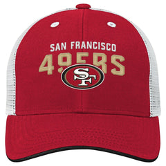 San Francisco 49ers Youth Core Lockup Trucker Adjustable Hat - Scarlet on sale