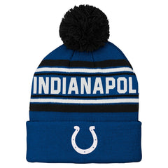 Indianapolis Colts Preschool Jacquard Cuffed Knit Hat with Pom - Royal discount