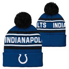 Indianapolis Colts Preschool Jacquard Cuffed Knit Hat with Pom - Royal discount