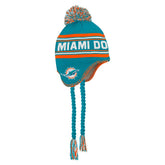 Miami Dolphins Preschool Jacquard Tassel Knit Hat with Pom - Aqua discount