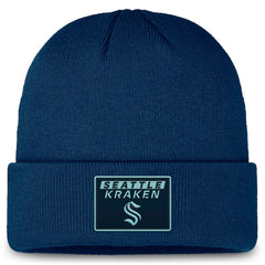 Seattle Kraken Fanatics Authentic Pro Cuffed Knit Hat Deep Sea Blue