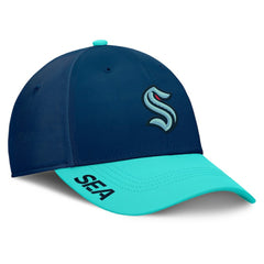 Seattle Kraken Fanatics Authentic Pro Rink Flex Hat Deep Sea Blue/Light Blue