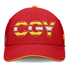 Calgary Flames Fanatics Authentic Pro Rink Team Code Flex Hat Red/Gold