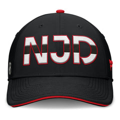 New Jersey Devils Fanatics Authentic Pro Rink Team Code Flex Hat Black/Red
