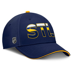 St. Louis Blues Fanatics Authentic Pro Rink Team Code Flex Hat Navy/Gold
