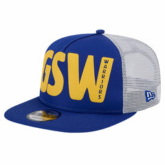 Golden State Warriors Puff Print Team Code A-Frame 9FIFTY Trucker Snapback Hat sale - Royal | New Era discount