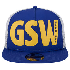 Golden State Warriors Puff Print Team Code A-Frame 9FIFTY Trucker Snapback Hat sale - Royal | New Era discount