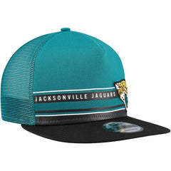 Jacksonville Jaguars New Era Half Stripe Trucker A-Frame 9FIFTY Snapback Hat - Teal/Black outlet