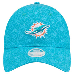 Miami Dolphins New Era Women's Smiley 9TWENTY Adjustable Hat - Aqua on sale